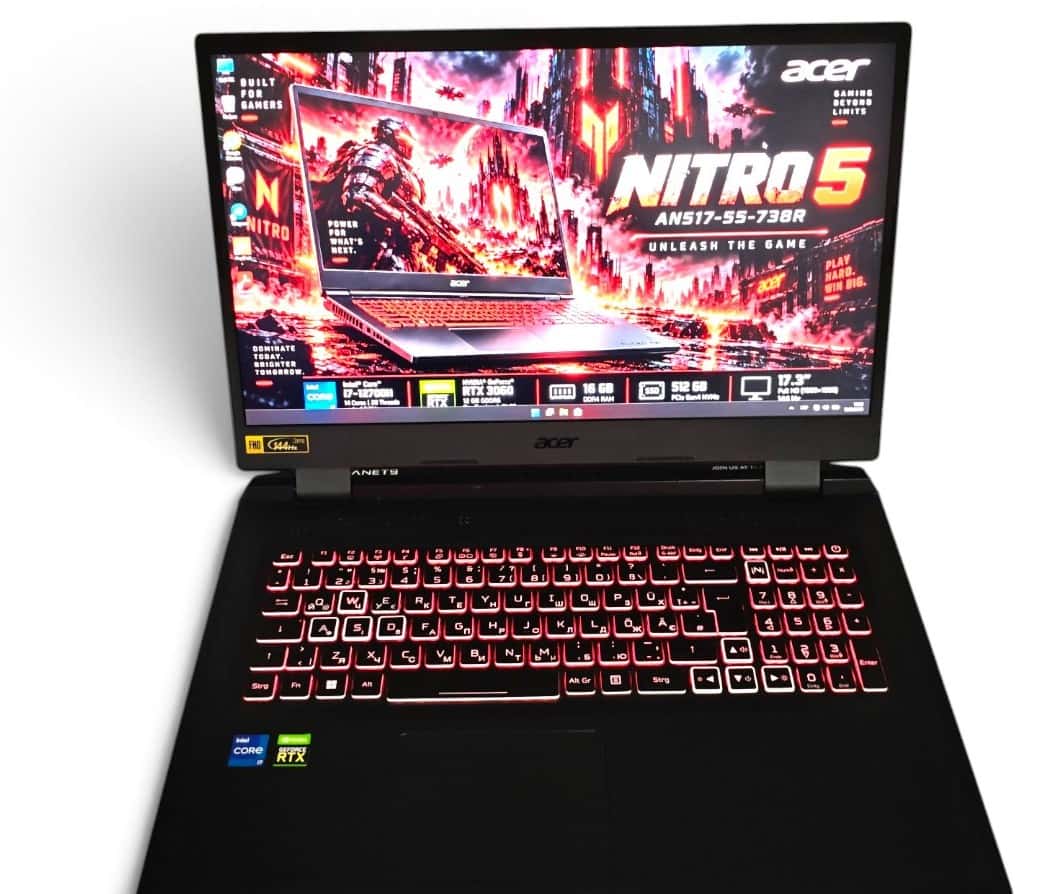ACER Nitro AN517-55-738R 17.3" FHD 144Hz Core i7-12700H 16/512 RTX 3060 6GB