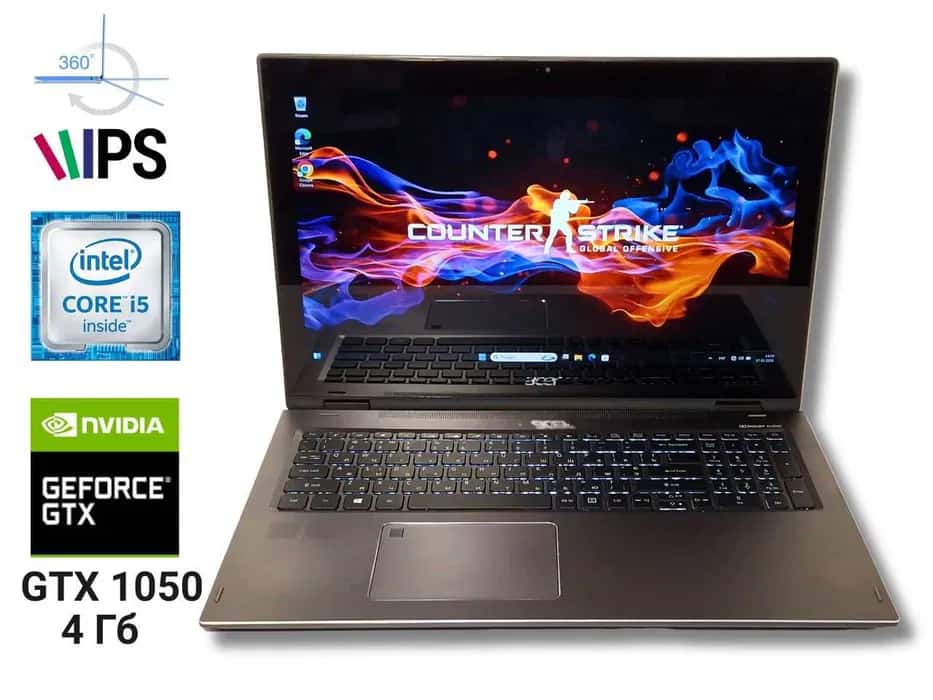 Ігровий ноутбук б/у трансформер Acer Spin 5 SP515 i5-8250U 8/256+500Гб GTX 1050 4Гб