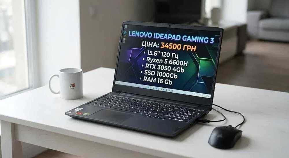 Lenovo IdeaPad Gaming 3 15.6" FHD 120Hz Ryzen 5 6600H 16/1TB RTX 3050 4GB