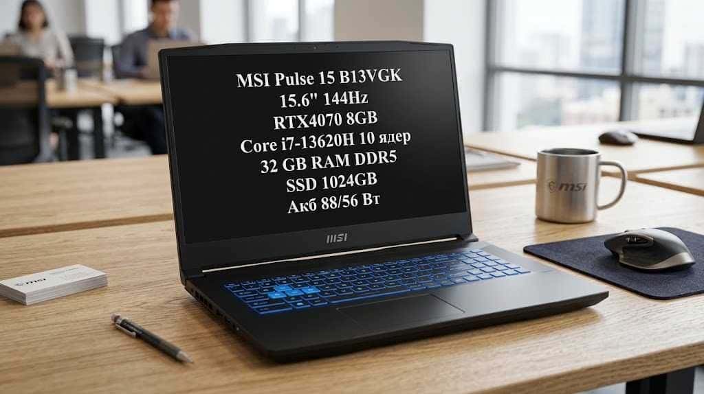 MSI Pulse 15 B13VGK 15.6" FHD 144Hz Core i7-13620H 16/1TB RTX 4070 8GB