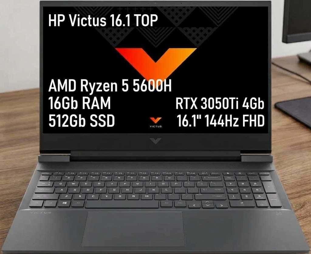 HP Victus 16 16.1" FHD 144Hz Ryzen 5 5600H 16/512 RTX 3050 Ti 4GB