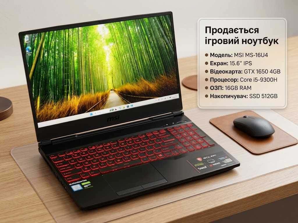 MSI MS-16U4 15.6" Core i5-9300H 16/512 GTX 1650 4GB