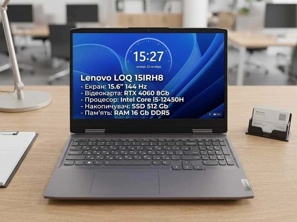 Lenovo LOQ 15IRH8 15.6" FHD 144Hz Core i5-12450H 16/512 RTX 4060 8GB