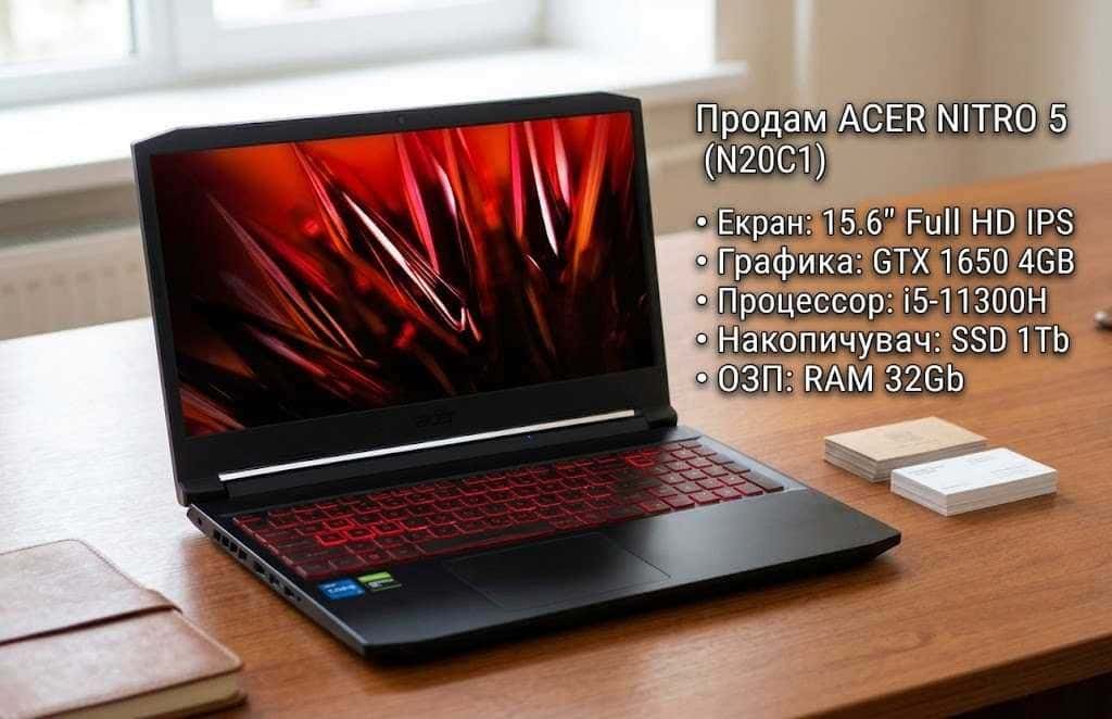Acer NITRO 5 n20c1 15.6" FHD Core i5-11300H 32/1TB GTX 1650 4GB