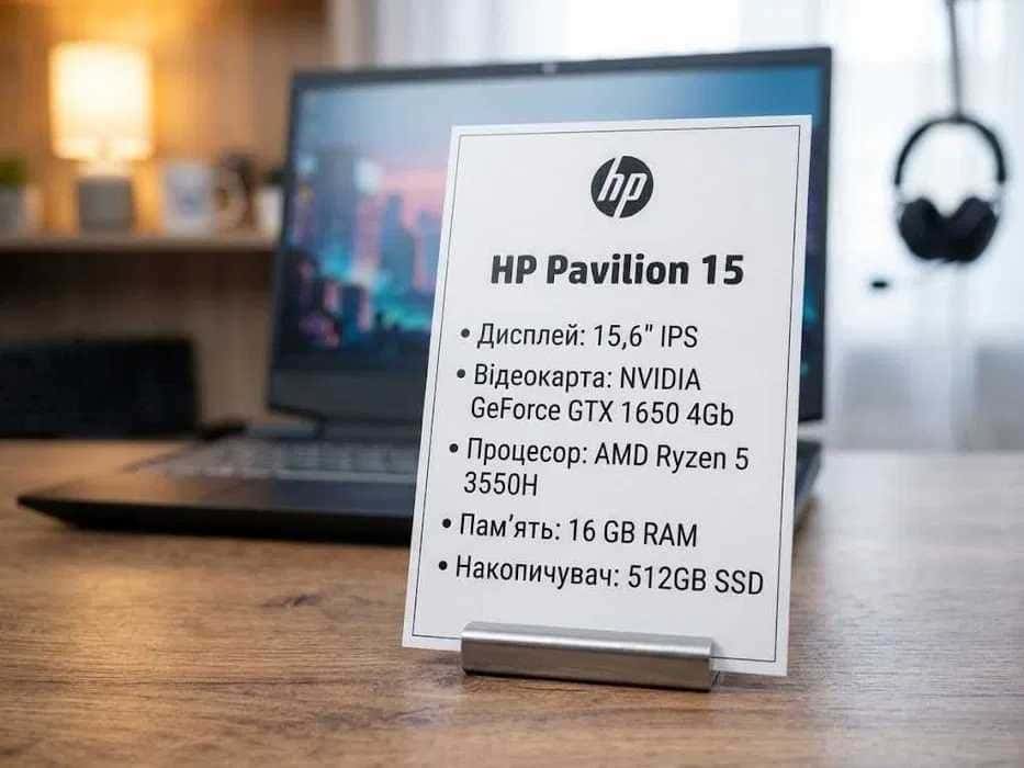 HP Pavilion 15 15.6" Ryzen 5 3550H 16/512 GTX 1650 4GB