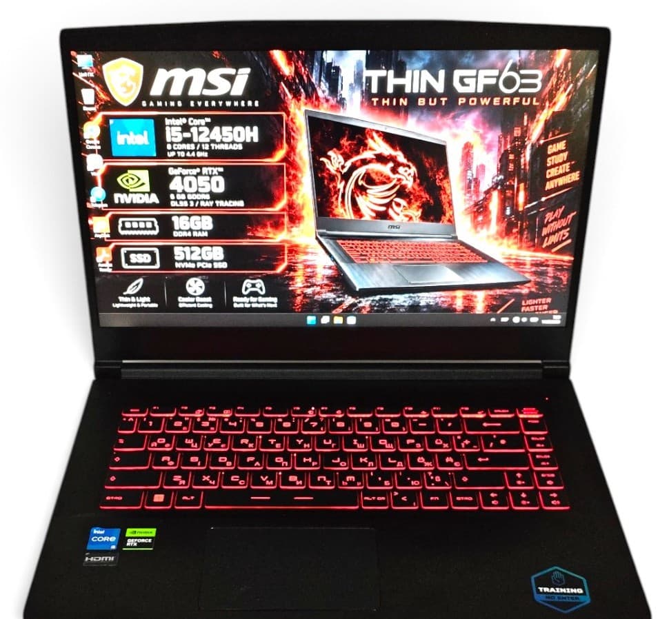MSI GF63 Thin 12VE 15.6" FHD 144Hz Core i5-12450H 16/512 RTX 4050 6GB