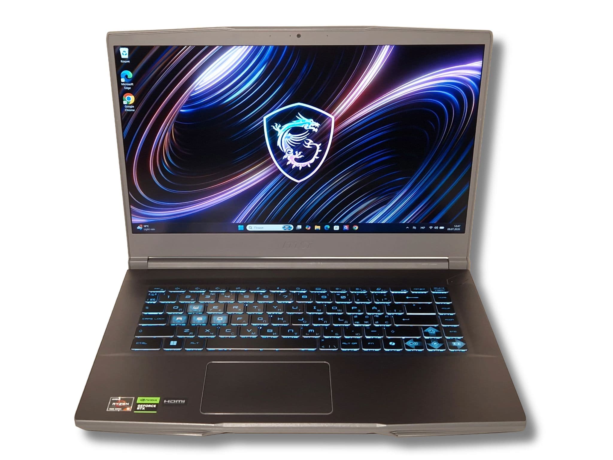 Ігровий ноутбук бу MSI Thin A15 15.6" 144Hz Ryzen 5 7535HS 16/512 Гб RTX 3050 6Гб 2025 рік - фото 6