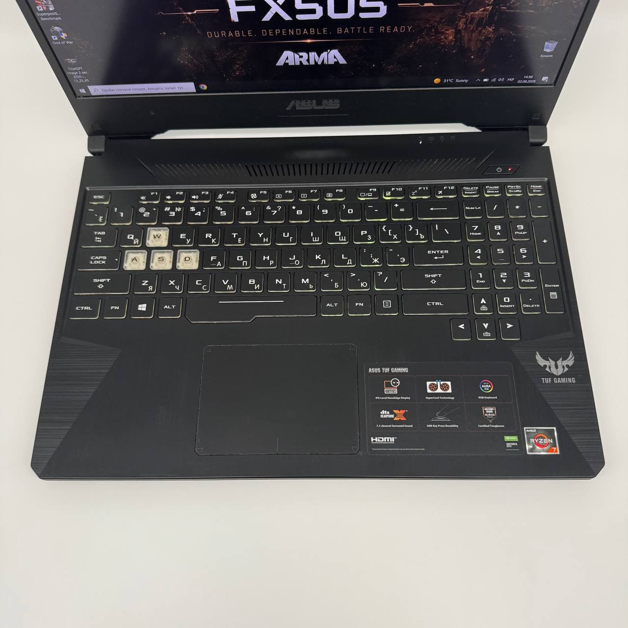 Asus TUF FX505DT 15.6" Ryzen 7 3750H 16/256 GTX 1650 4GB - фото 2