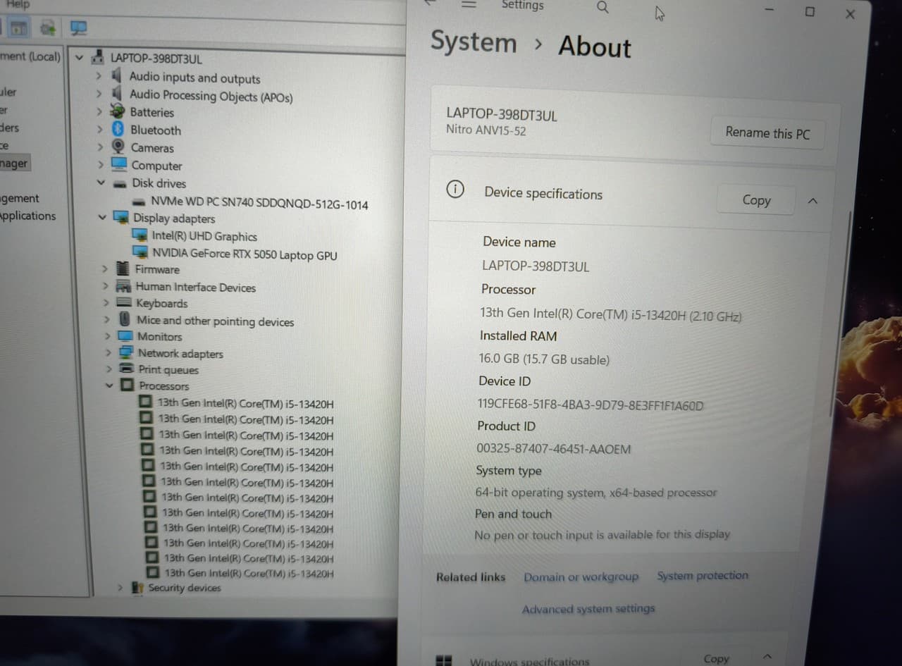 Acer Nitro V15 15.6" Core i5-13420H 16/512 RTX 5050 8GB - фото 9