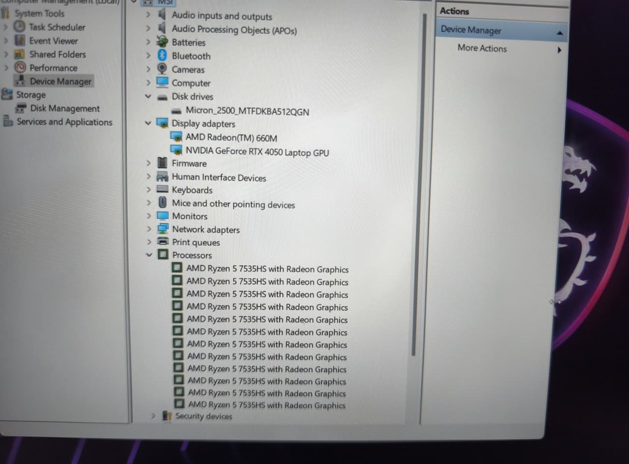 MSI Thin A15 15.6" Ryzen 5 7535HS 16/512 RTX 4050 6GB - фото 9