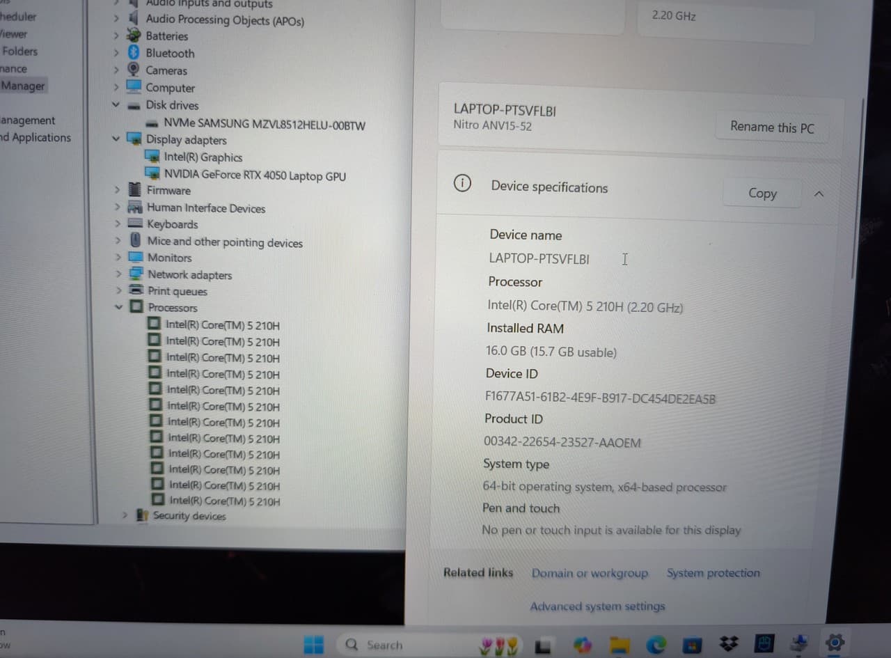 Acer Nitro V15 15.6" Core 5 210H 16/512 RTX 4050 6GB - фото 9
