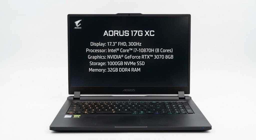 Gigabyte AORUS 17G XC 17.3" FHD 300Hz Core i7-10870H 32/1TB RTX 3070 8GB