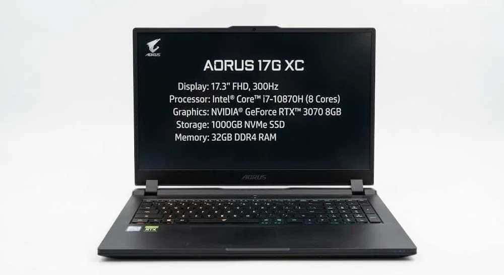 Gigabyte AORUS 17G XC 17.3" FHD 300Hz Core i7-10870H 32/1TB RTX 3070 8GB