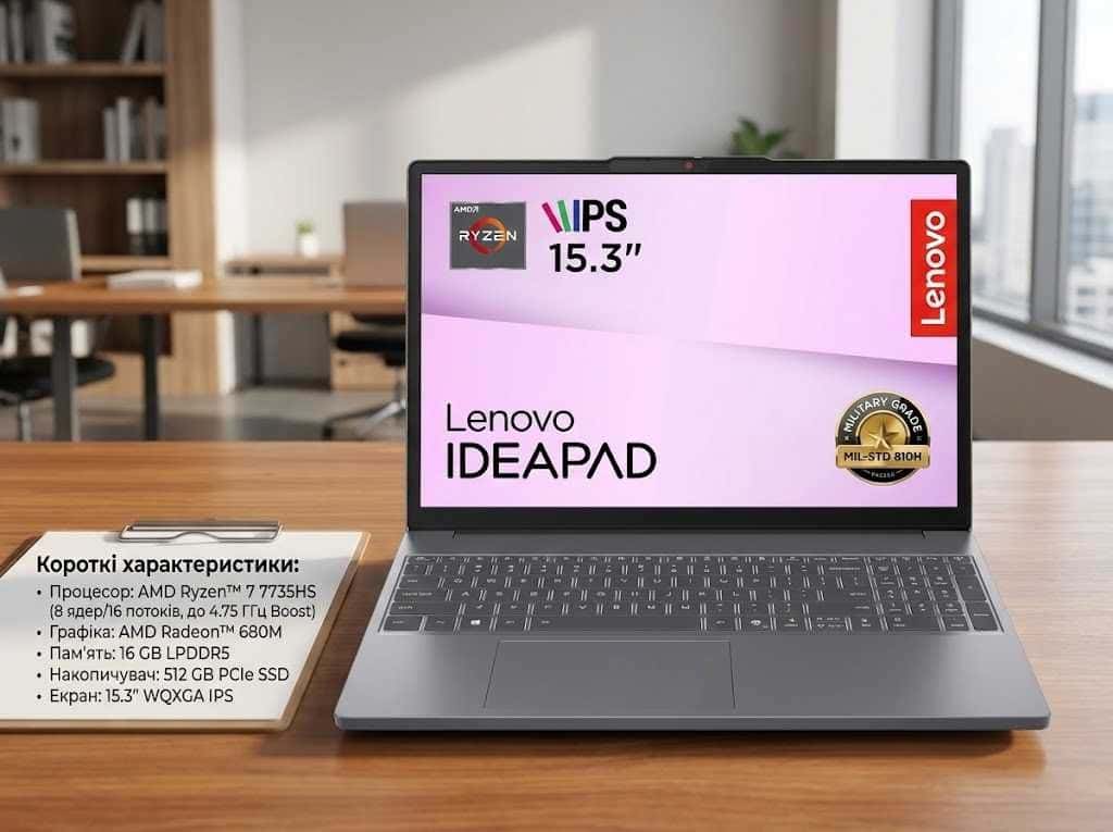 Lenovo IdeaPad Slim 15ARP10 15.3" Ryzen 7 7735HS 16/512
